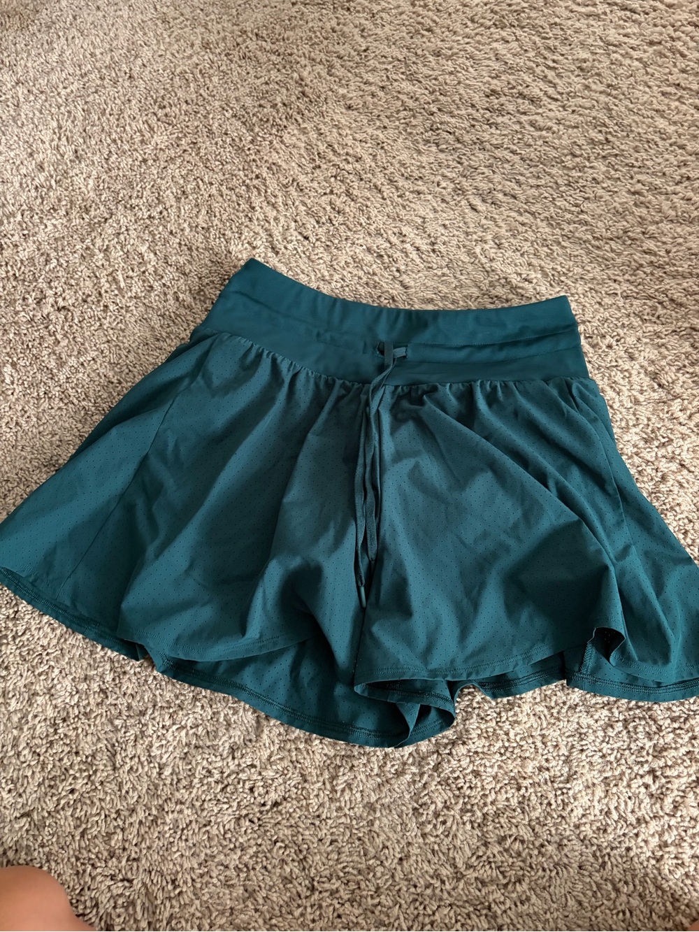 Teal Athletic Skort with Drawstring Waist